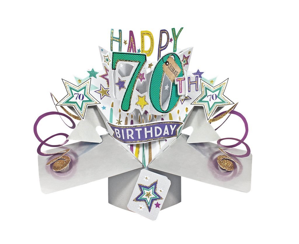 Happy 70th Birthday Pop-Up Greeting Card Original Second Nature 3D Pop Up Cards