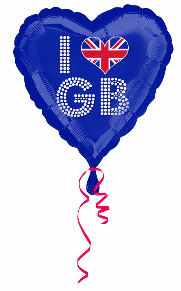 Great Britain I Love GB Blue Foil Balloon - 18"/45cm