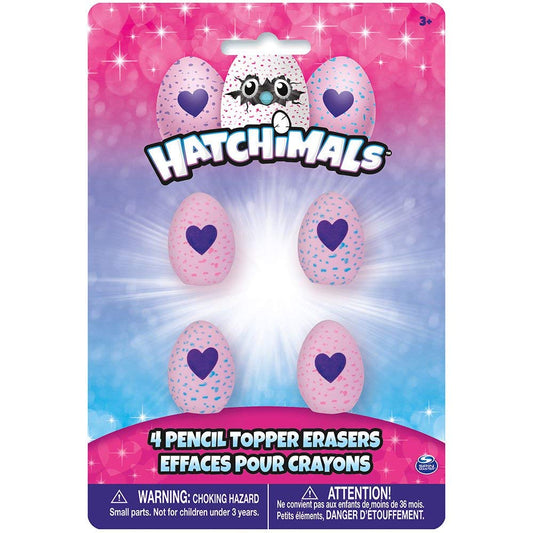 Unique Party - Hatchimals Egg Pencil Top Erasers, Pack of 4