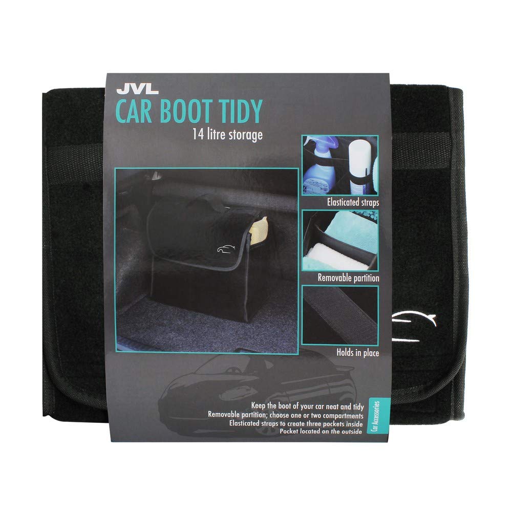 JVL Compact Carpet Car Vehicle Boot Storage Organiser Tidy