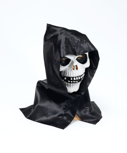 Scary Skull Mask & Hood Halloween Fancy Dress