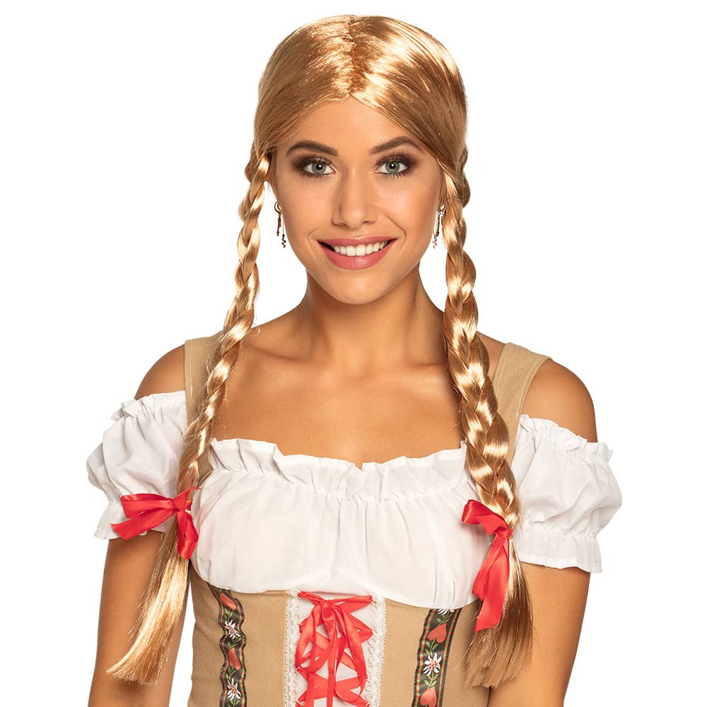 Boland Oktoberfest Heidi Blonde Wig and Bows