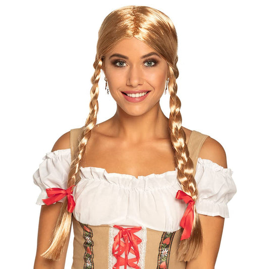 Boland Oktoberfest Heidi Blonde Wig and Bows