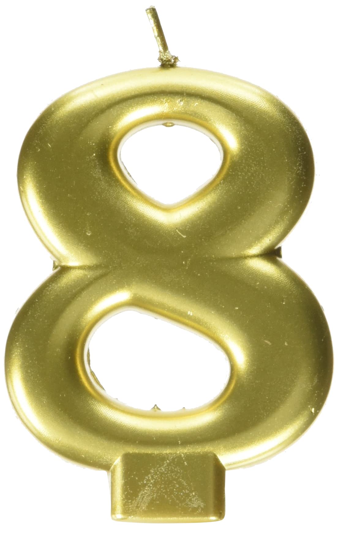 Adult Metallic Gold Candle Number 8