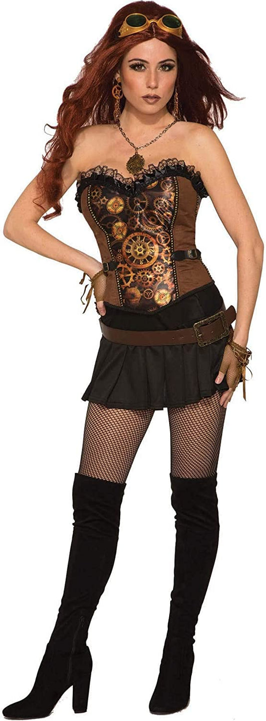 Forum Novelties AC81301 Steampunk Corset, Women, Black, Brown, One Size