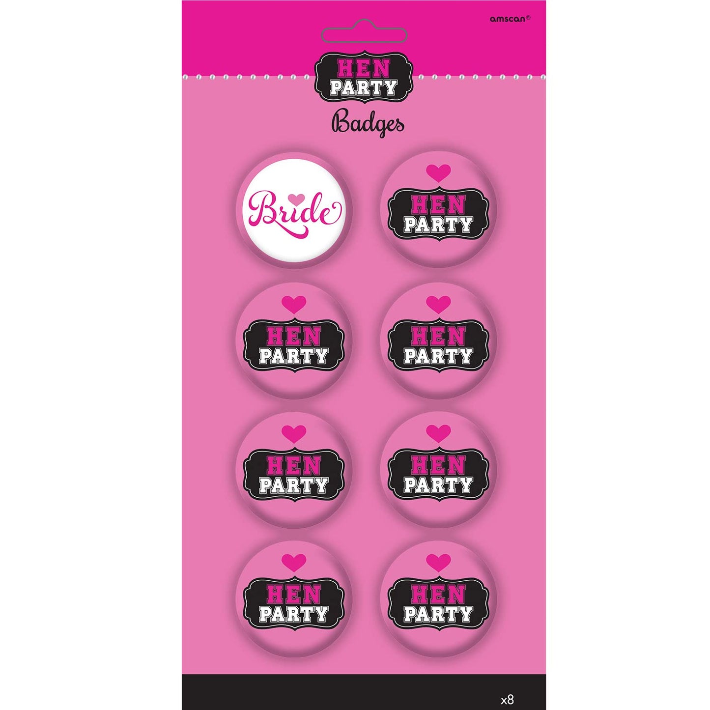 Hen Party Bride and Hen Badges 4.5cm /8