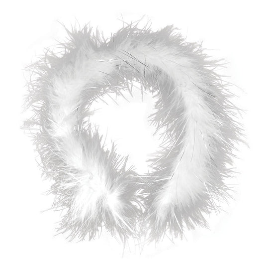 Bristol Novelty Feather Headband White with Tinsel, One Size