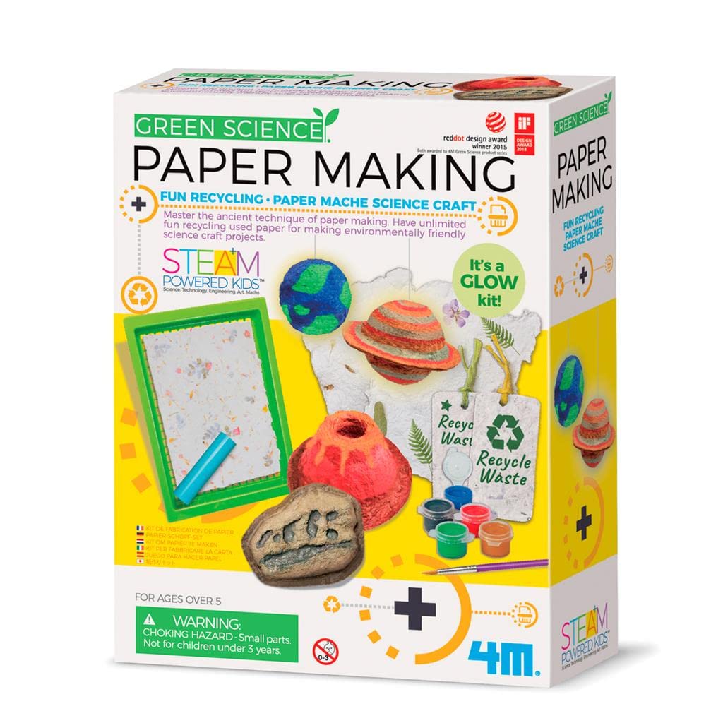 4M Green Science Paper Making, Re-cycle Used Paper for Making Enviro Friendly Science and Craft Projects, For Boys and Girls Ages 5+