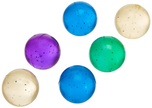 Unique Party - Glitter Bouncy Balls Party Bag Fillers, Pack of 6