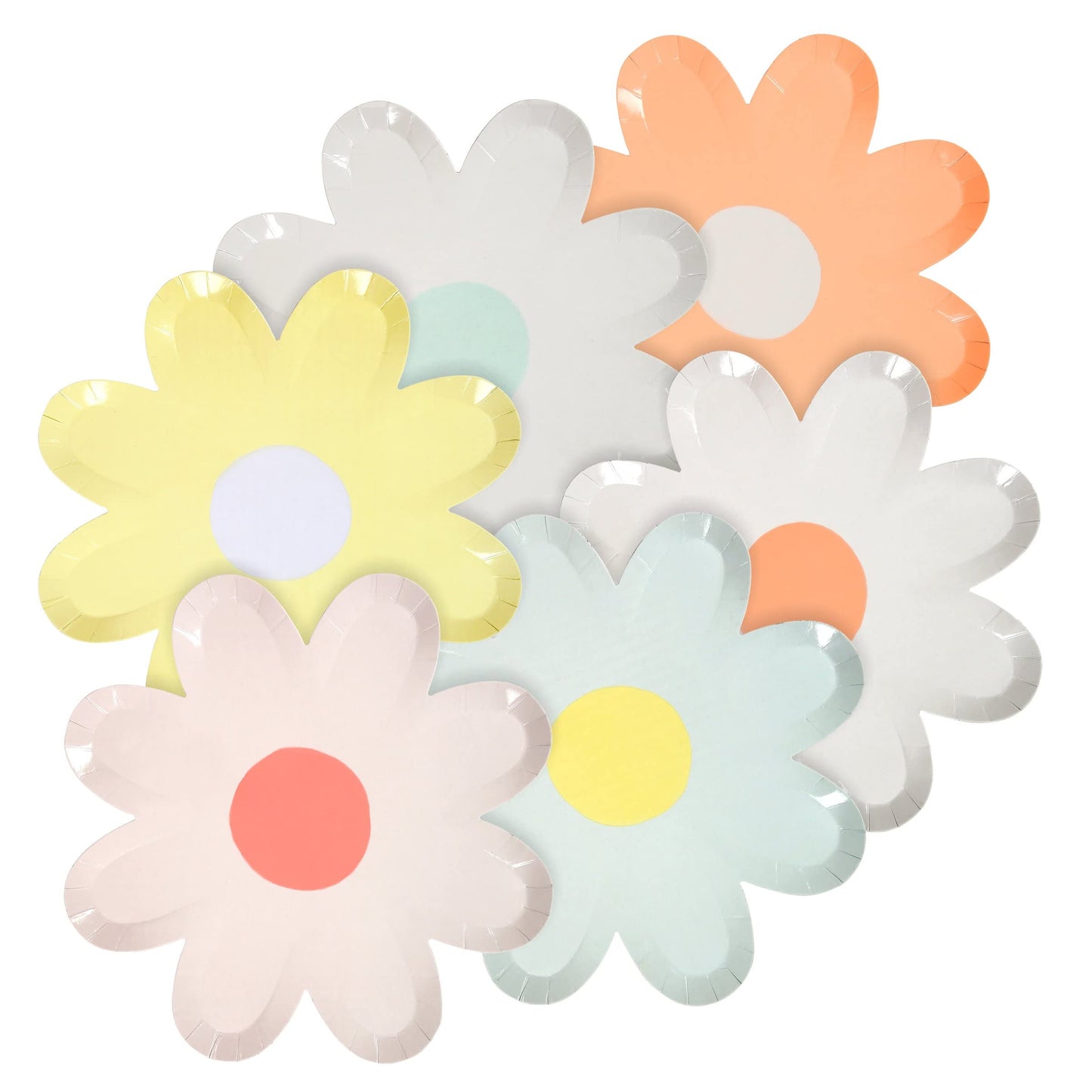 Meri Meri Pastel Daisy Large Plates (Pack of 12)