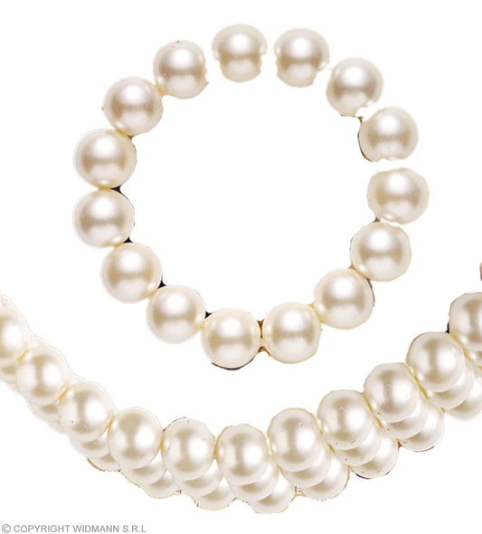 Pearl Choker And Bracelet Set Accessory for Fancy Dress