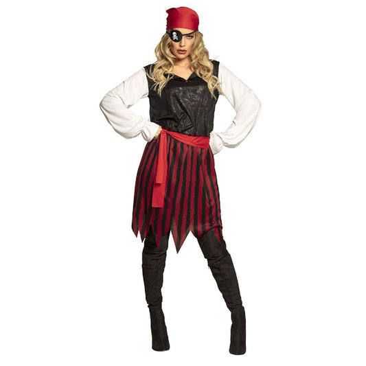 Boland 10135685 Kost��m Piratin Adult Pirate Gusty Costume, red, 36-38 (EU)