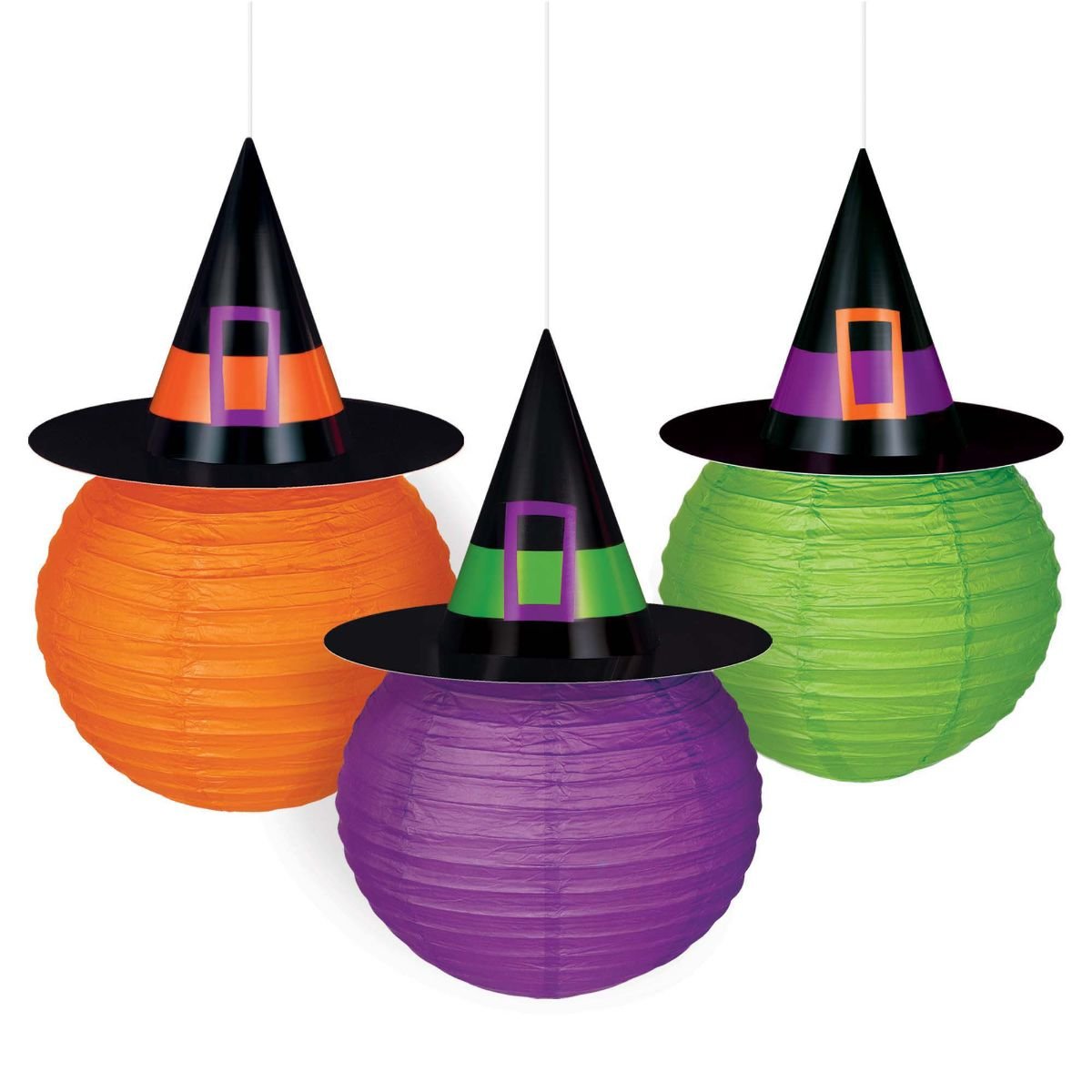 Witches' Crew Paper Lanterns Witch Hats 24cm /3