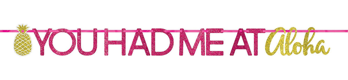 Aloha Glitter Letter Banner 3.65m