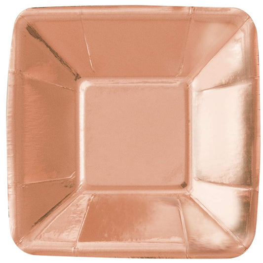 Unique Rose Gold Square Appetizer Plates-5" | Foil Board 8 Pcs