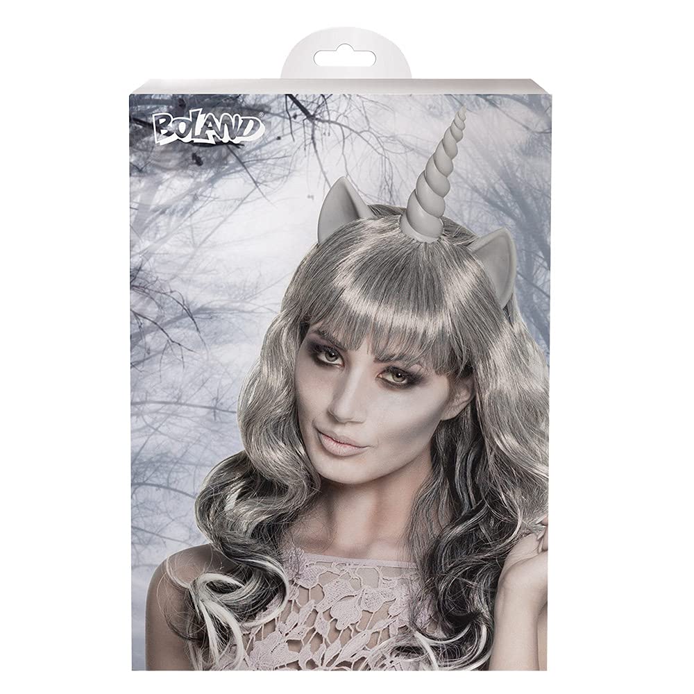 Boland 10130885 Ghost Unicorn Wig, Gray