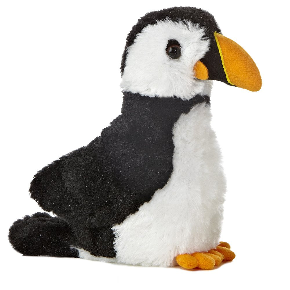 Aurora, 31331, Mini Flopsies Puffin, 8In, Soft Toy, (Black/White/Orange)