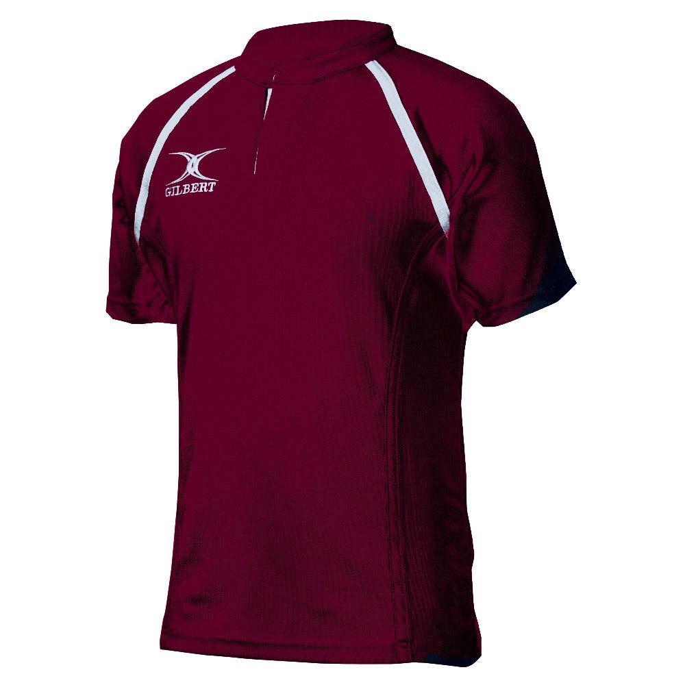 Gilbert Xact II Plain Rugby Shirt - Senior (Maroon Large)