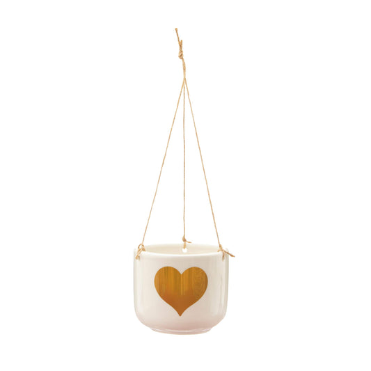 Sass & Belle Gold Heart Hanging Planter