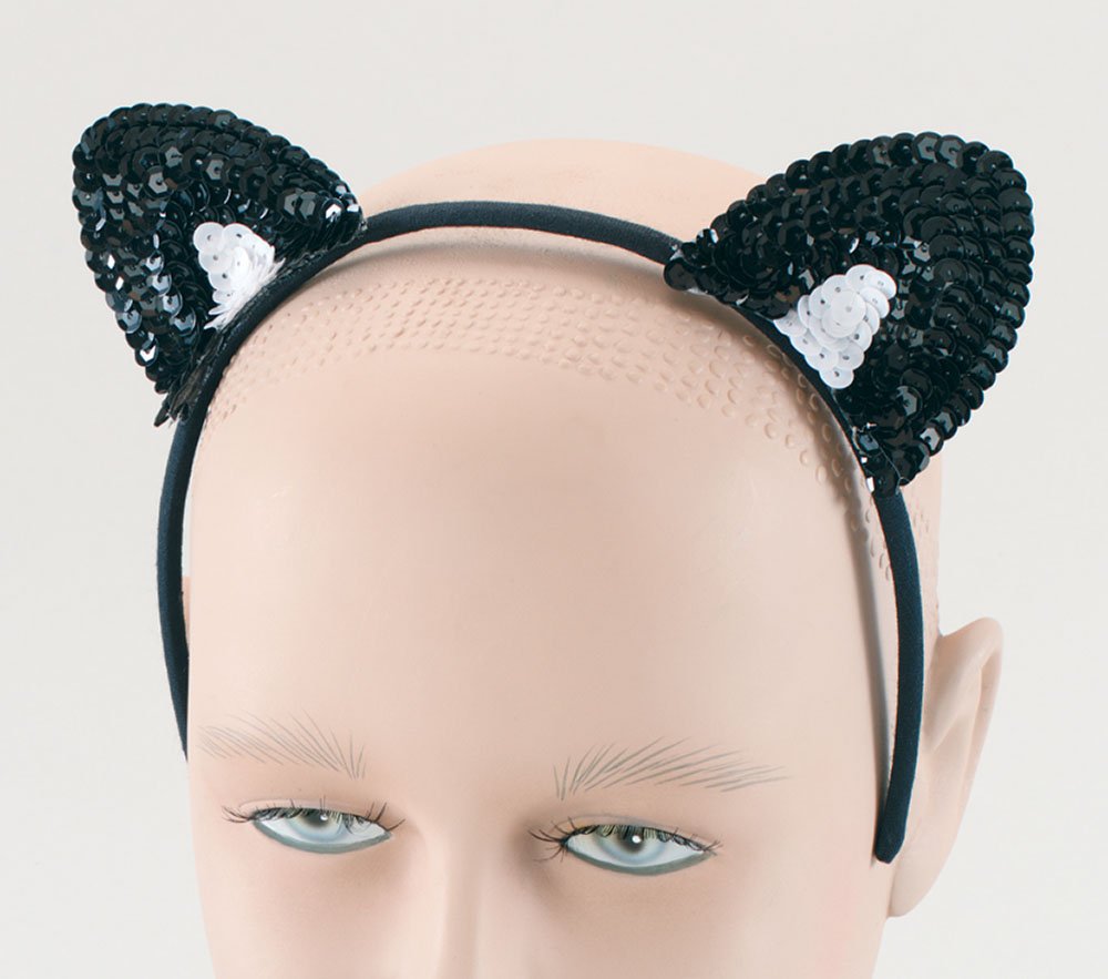 Bristol Novelty Cat Ears, Black/White, One Size