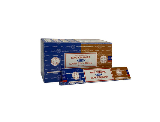 12 Pack of Combo Satya Incense - Nag Champa Dark Cinnamon