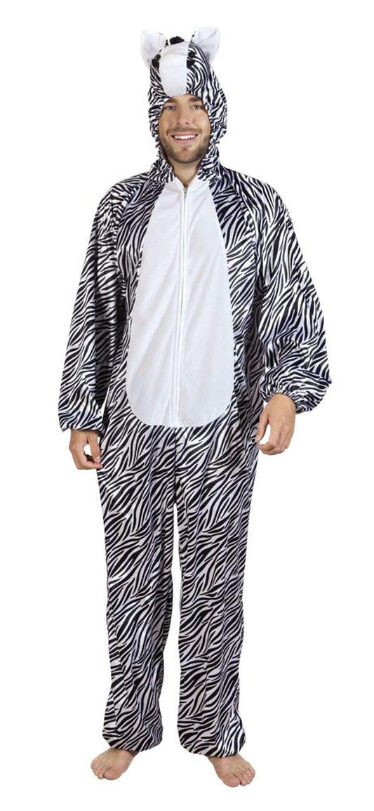 Boland Adult Costume Plush Zebra Onesie 1.95cm