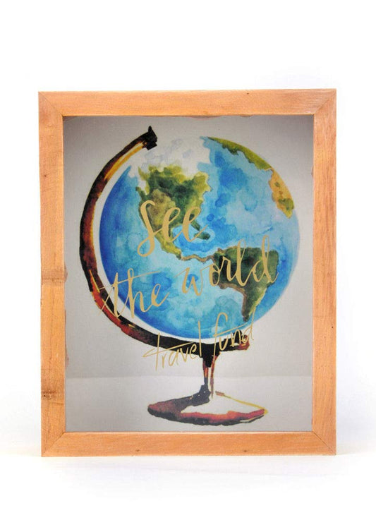 See The World Travel Fund Frame Glass Money Box