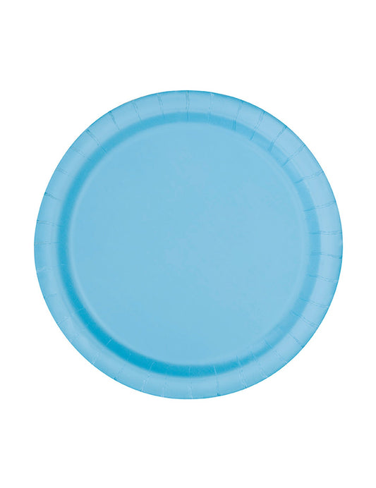 20 Of Paper Plates Pastel Blue 17 cm One Size