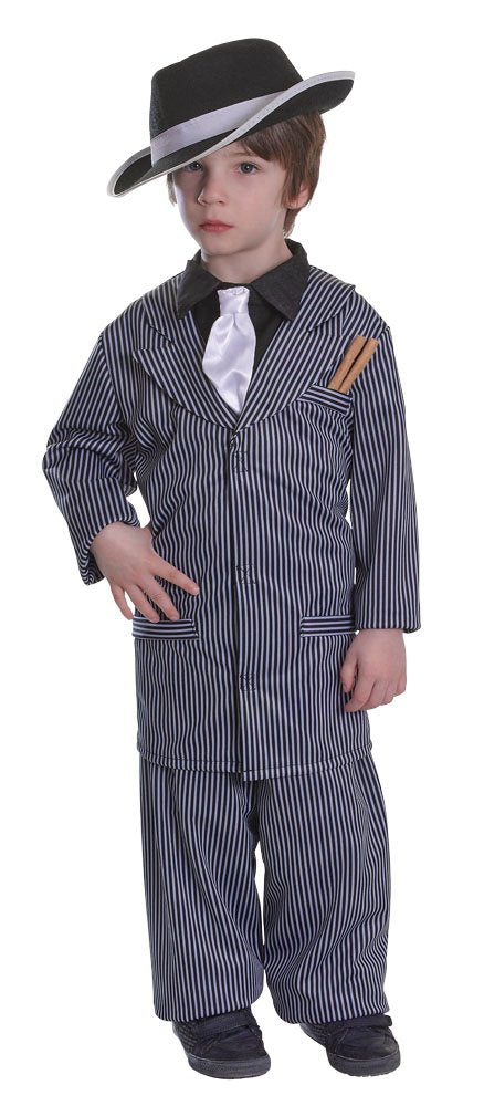 Bristol Novelty Gangster Boy Costume set, Checkered, Multi-colour, Age 6-8 years old