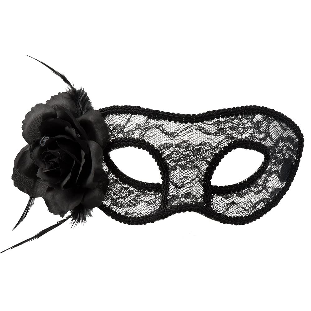 Boland 10132127 Mystique Lace Eye Mask, Black