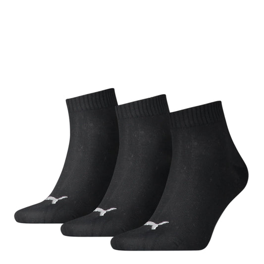 Puma 271080001 47-49 UK Unisex Quarter Socks (3 Pair Pack) Black