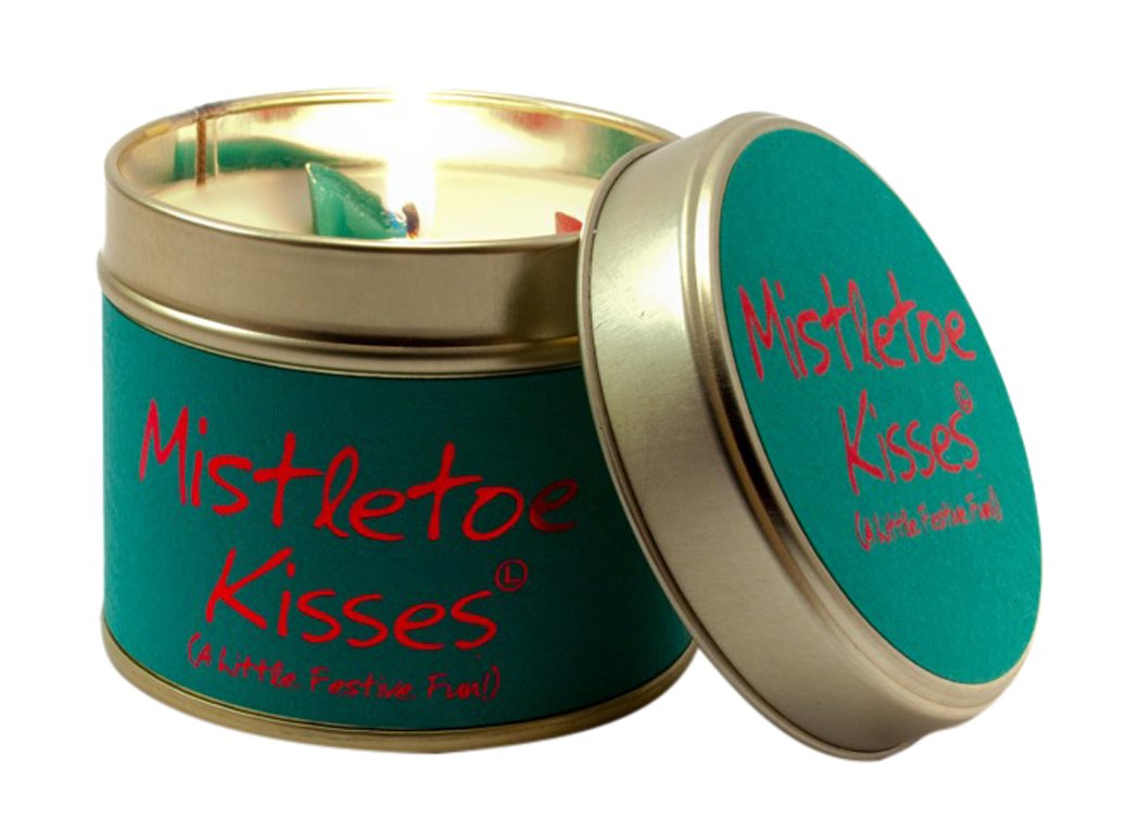 Lily Flame Mistletoe Kisses Tin, Blue