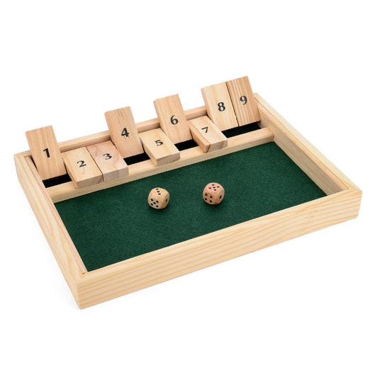 Toyrific | Shut the Box Dice Game, Wooden Board STEM Learning Traditional Family Game for Kids