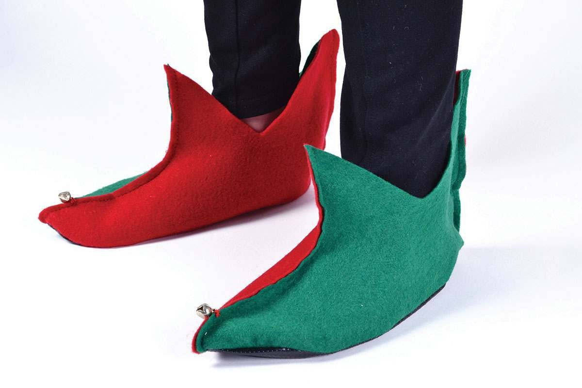 Bristol Novelty Elf Shoes, Unisex, Red/Green Accessory, One Size