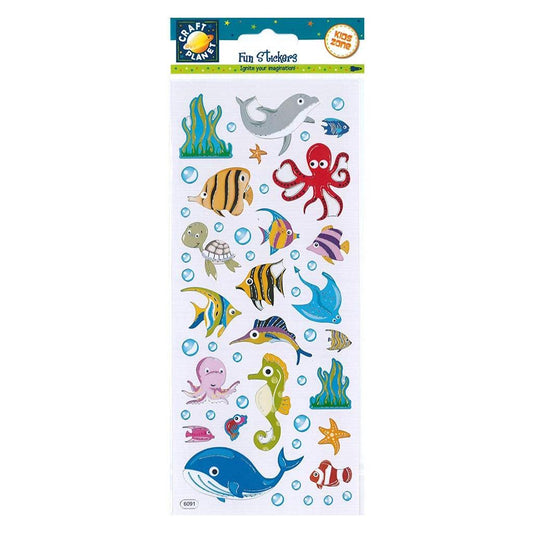 Craft Planet Fun Stickers-Marine Life, Assorted