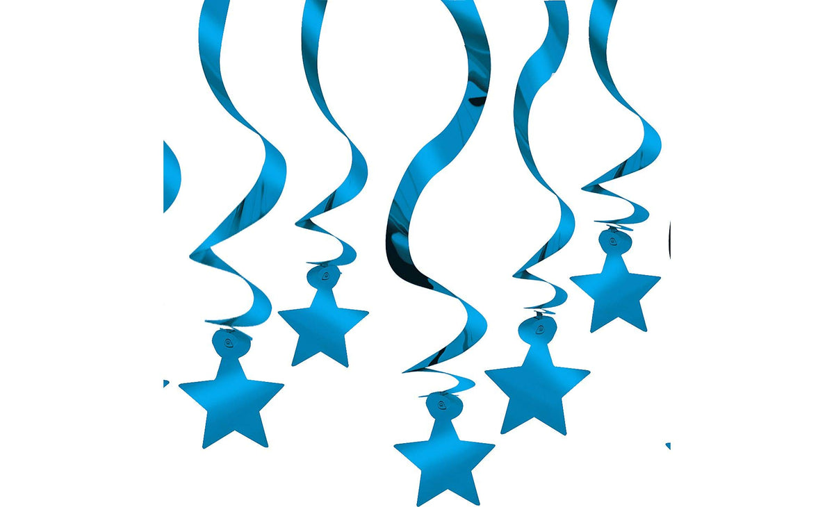 Bright Royal Blue Swirl Decorations /30