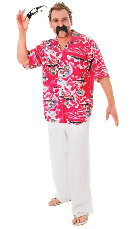 Bristol Novelty Hawaiian Floral Polo Shirt | For Men | Pink, Multi-Colour, 44-Inch