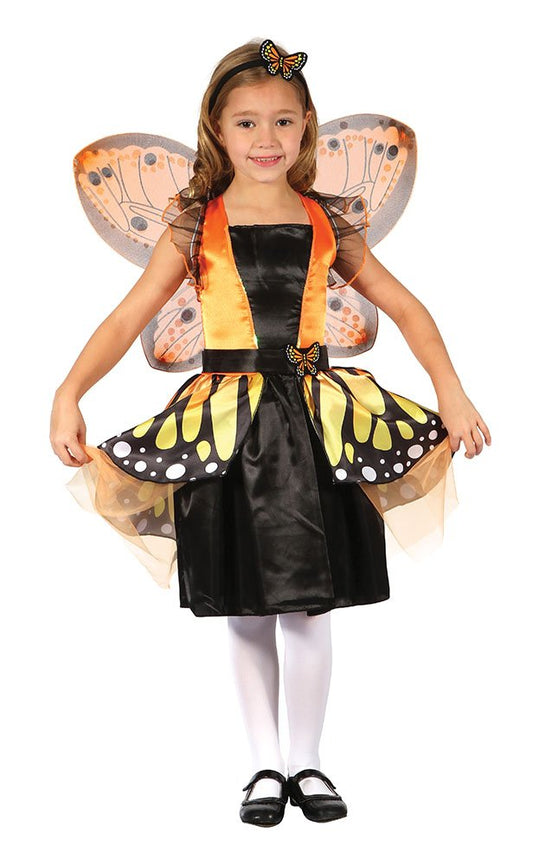 Bristol Novelty Butterfly Fairy Costume set, Orange and Black, Age 6-8 years old