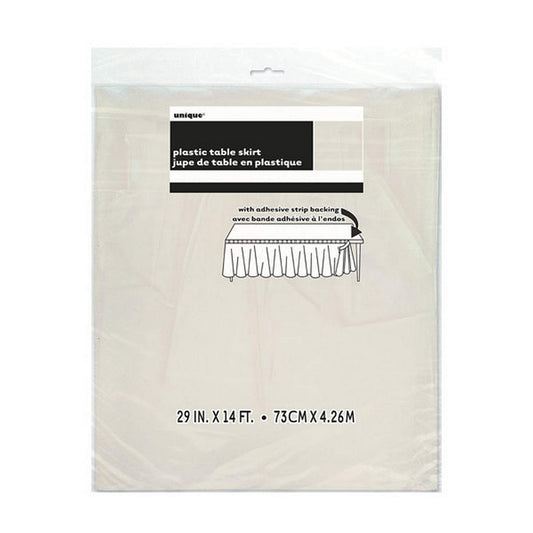 Ivory Plastic Table Skirt (50047UNQ-tbskr)
