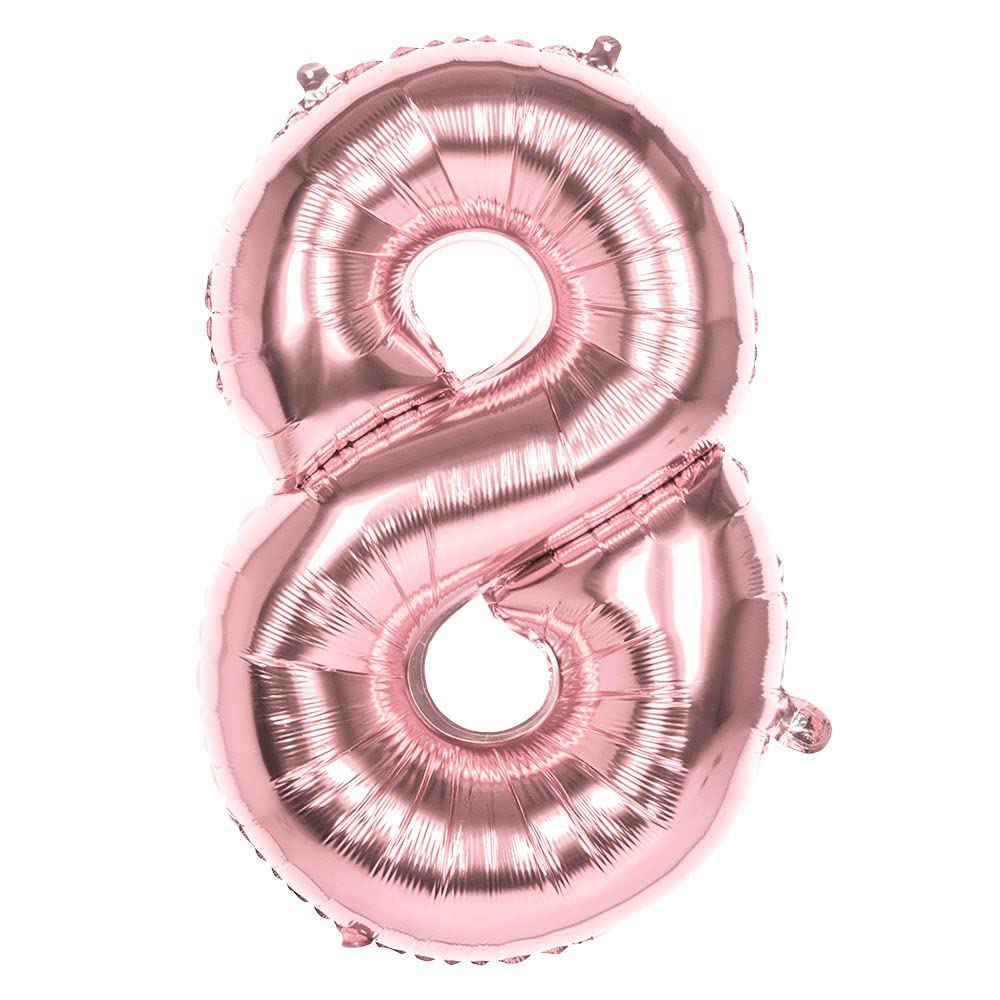 Mylar balloon number '8' (86cm), pink