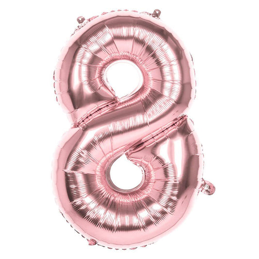 Mylar balloon number '8' (86cm), pink