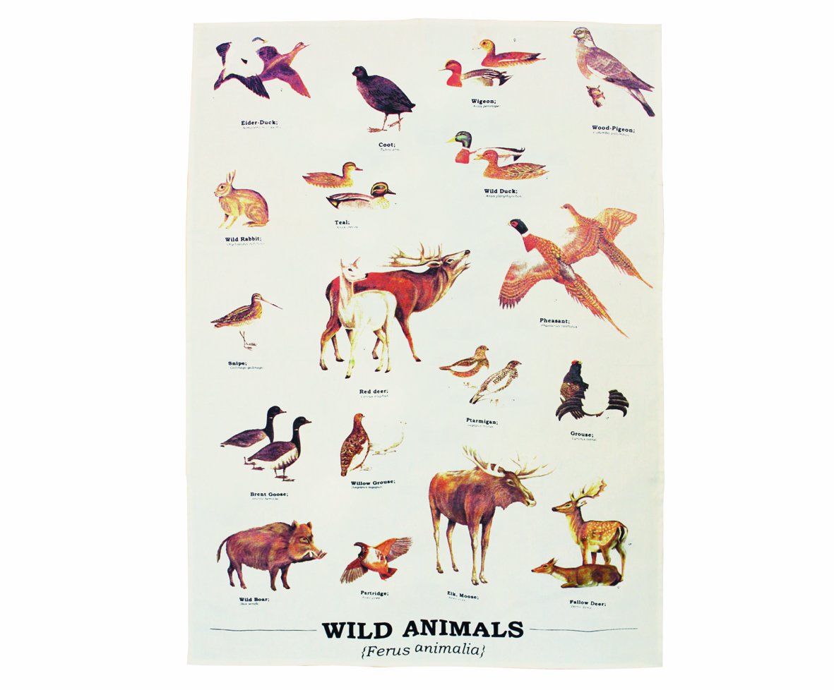 Gift Republic Wild Animals Tea Towel