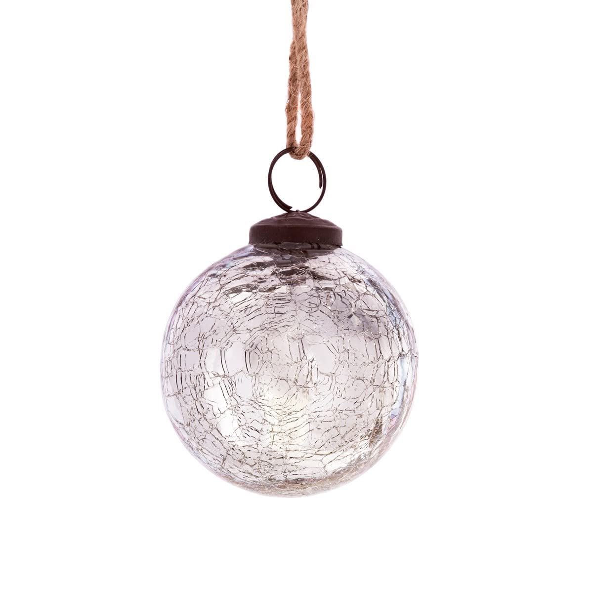 Sass & Belle Silver Crackle Glass Bauble