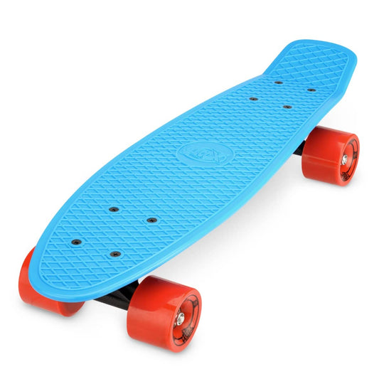 Xootz Kid's Retro Plastic Complete Cruiser Skateboard - Blue/Blue, 22-Inch