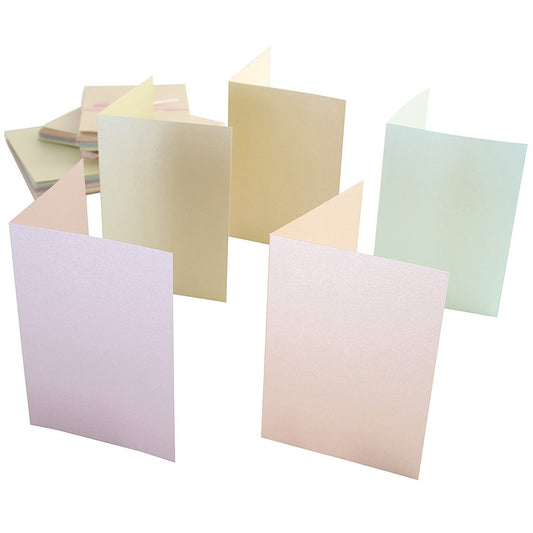 Anita's A6 Card and Envelope, Pack of 50, Pastel Pearlescent