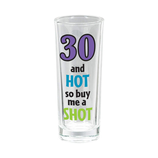 30th Tall Shot Glasses 80ml