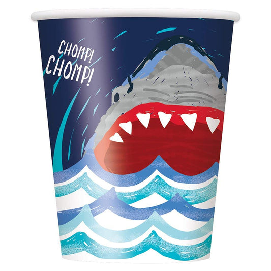 Unique Party - 9oz Shark Party Paper Cups, Pack of 8