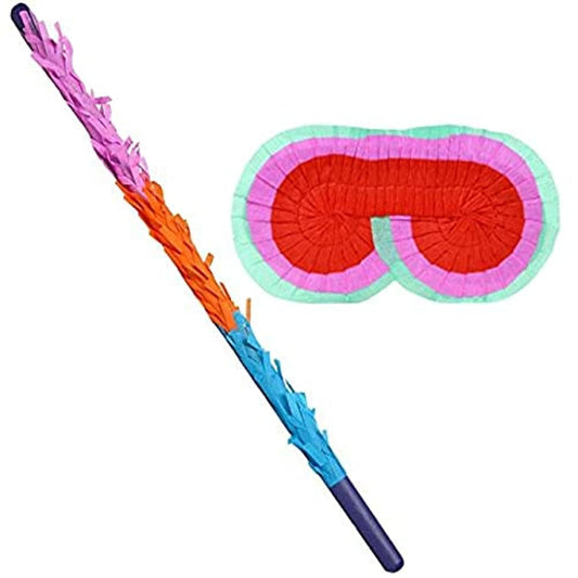 Unique Pinata Buster Stick and Blindfold Set-20 | 2 Pcs