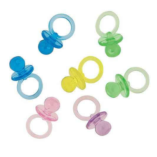 Unique 13941 Baby Shower Pacifiers | Assorted Colors | 18 Pcs, Multicolor