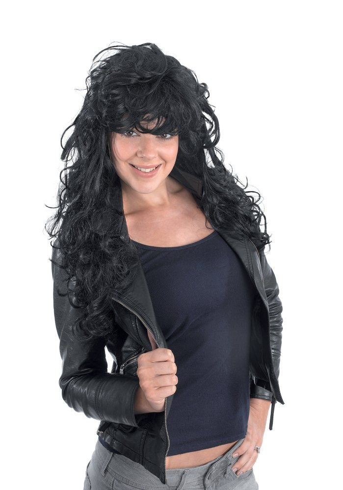 Bristol Novelty Rock Chick Wig Black, One Size